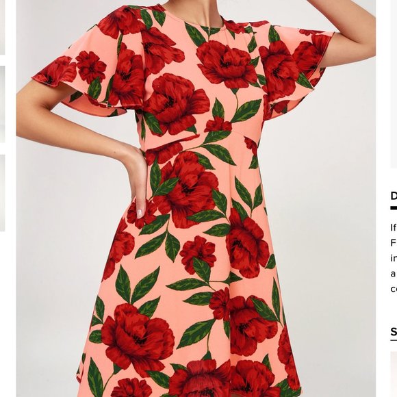 Lulu's Dance Fleur Bright Peach Skater Dress - Picture 4 of 4